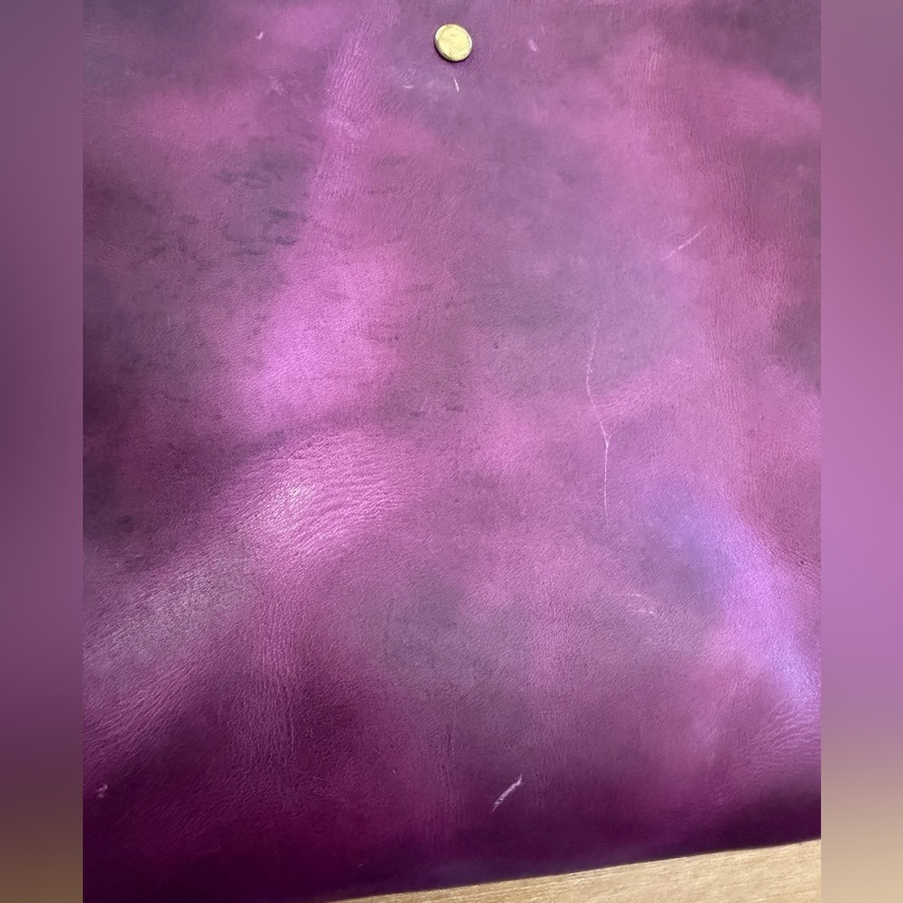 Salish Leathercraft Purple Bucket Bag - Picture 2 of 8